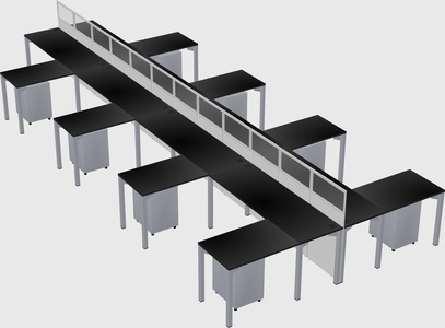 Shared l-shape cubicle