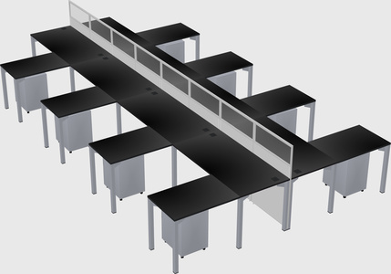 Shared l-shape cubicle