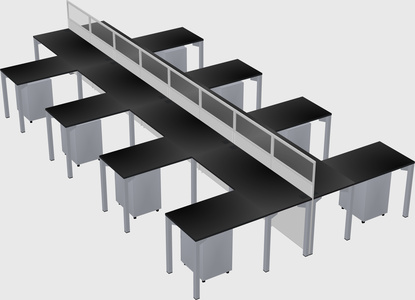 Shared l-shape cubicle