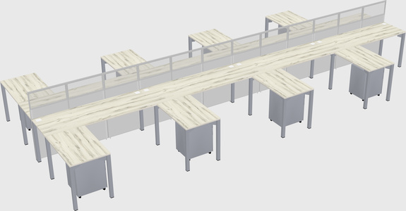 Shared l-shape cubicle