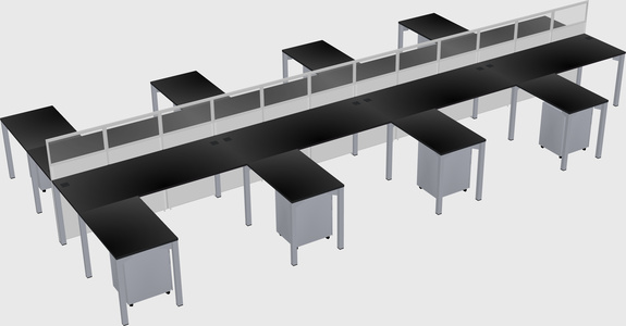 Shared l-shape cubicle