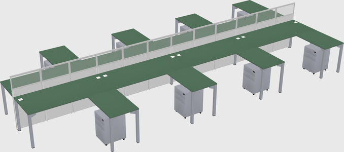 Shared l-shape cubicle