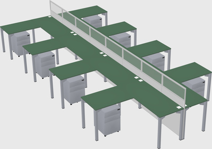 Shared l-shape cubicle
