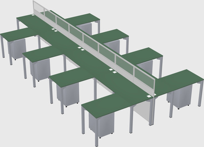 Shared l-shape cubicle