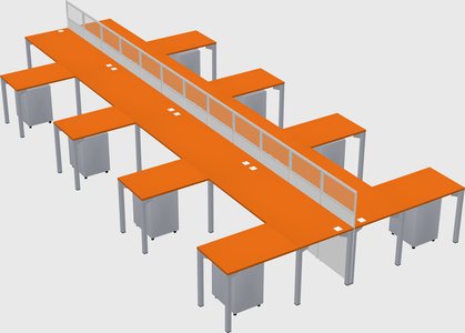 Shared l-shape cubicle