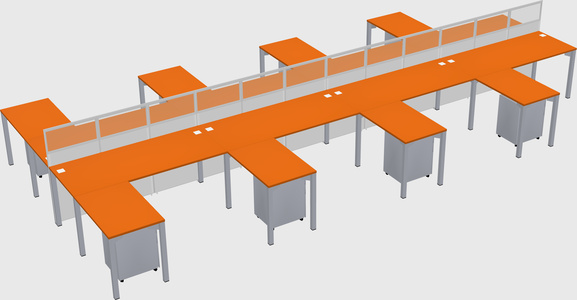 Shared l-shape cubicle
