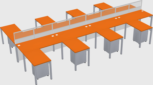 Shared l-shape cubicle
