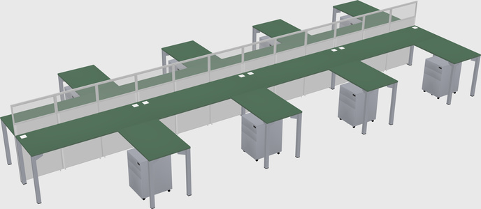 Shared l-shape cubicle