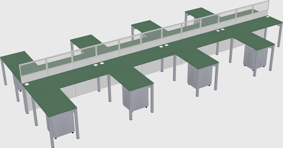 Shared l-shape cubicle