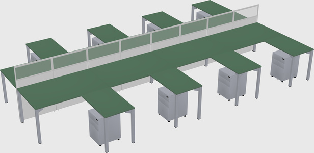 Shared l-shape cubicle