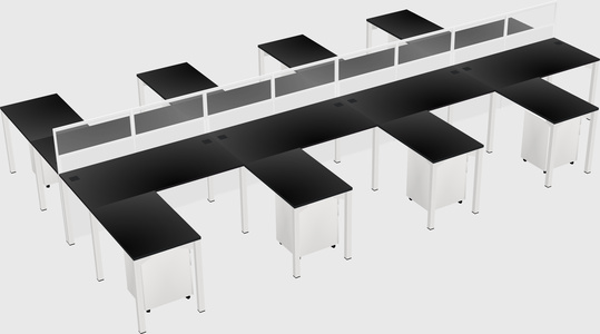 Shared l-shape cubicle