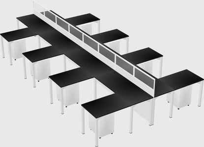 Shared l-shape cubicle