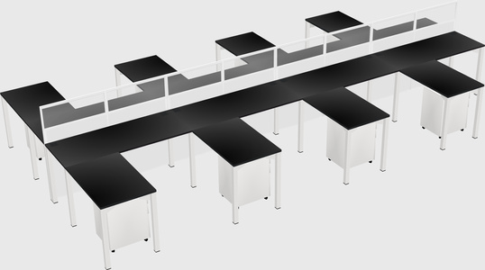 Shared l-shape cubicle