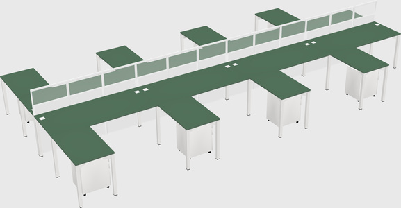 Shared l-shape cubicle