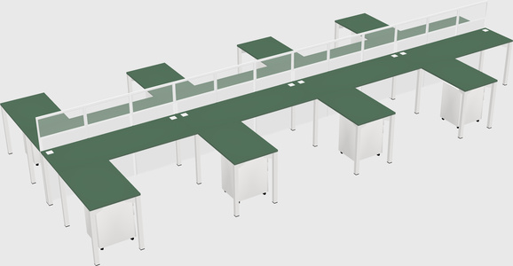 Shared l-shape cubicle