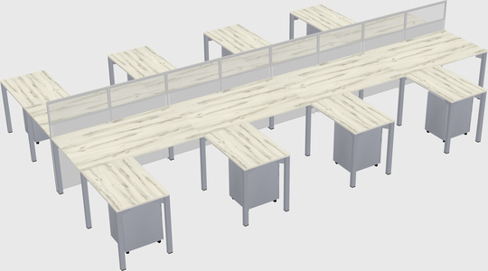 Shared l-shape cubicle