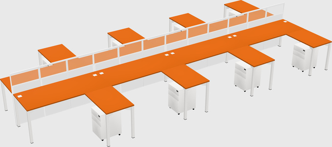 Shared l-shape cubicle