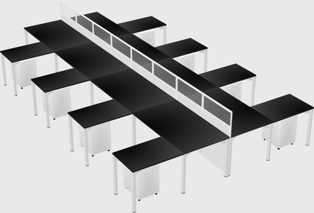 Shared l-shape cubicle