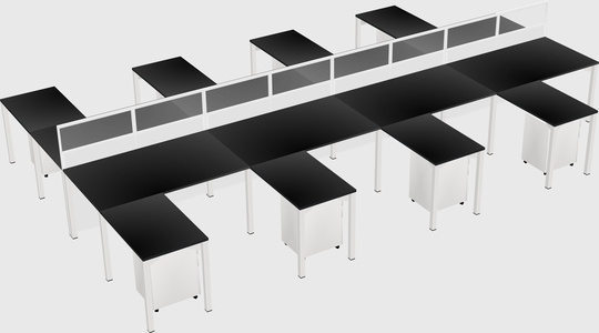 Shared l-shape cubicle