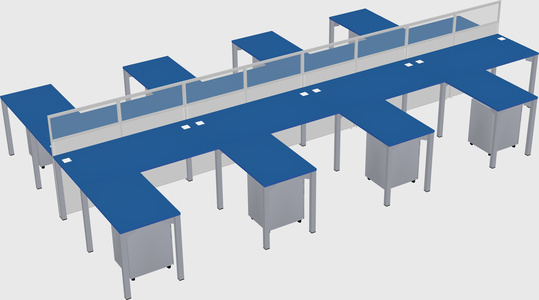 Shared l-shape cubicle