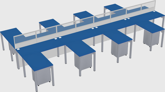 Shared l-shape cubicle