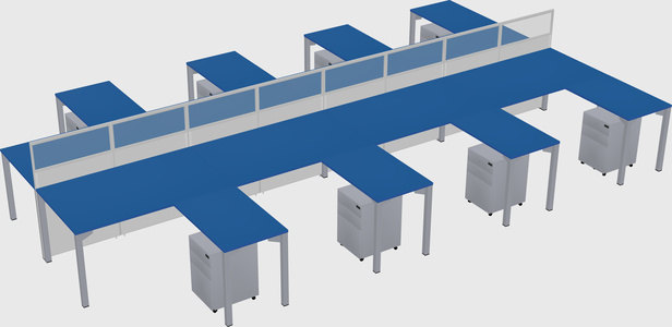 Shared l-shape cubicle