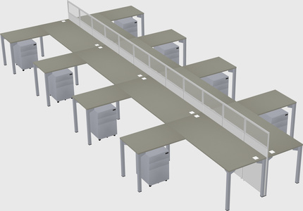 Shared l-shape cubicle
