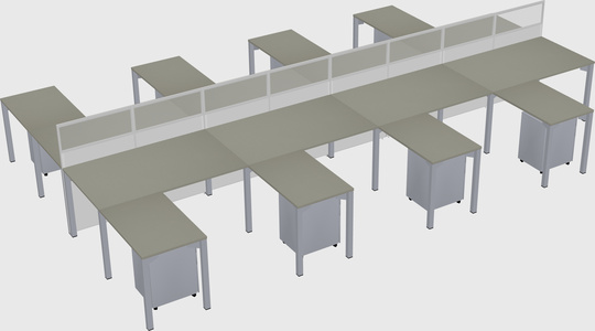 Shared l-shape cubicle