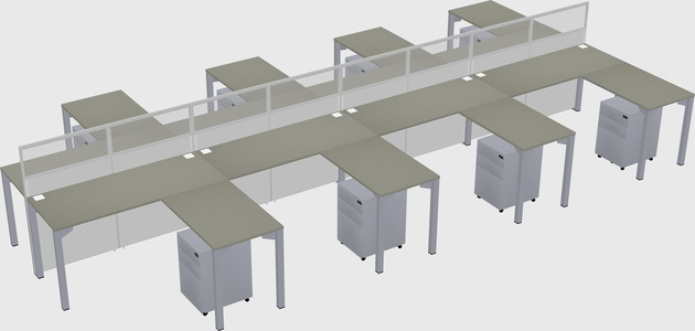 Shared l-shape cubicle