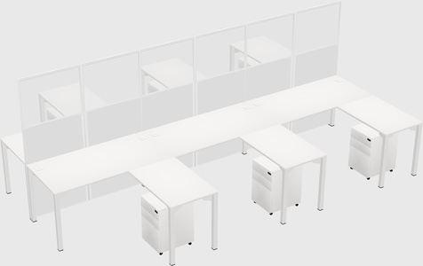 Shared l-shape cubicle