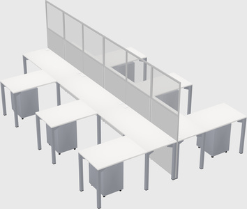 Shared l-shape cubicle