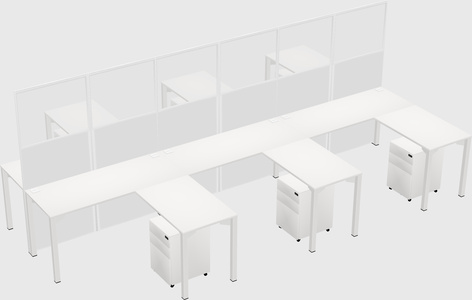 Shared l-shape cubicle