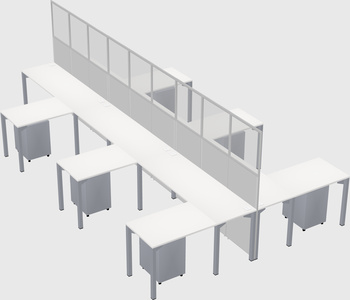Shared l-shape cubicle