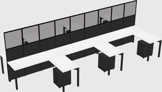 Shared l-shape cubicle