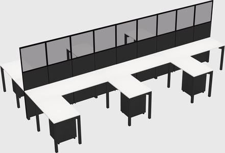 Shared l-shape cubicle