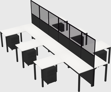 Shared l-shape cubicle