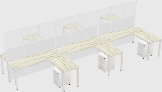 Shared l-shape cubicle
