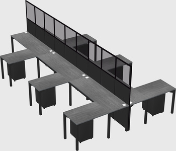 Shared l-shape cubicle