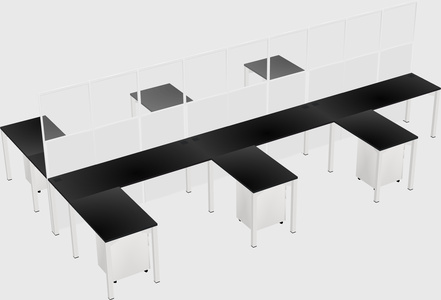 Shared l-shape cubicle