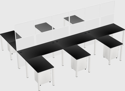 Shared l-shape cubicle