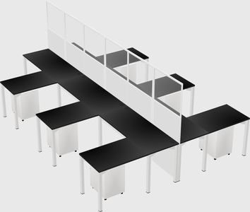 Shared l-shape cubicle