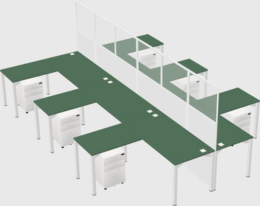 Shared l-shape cubicle