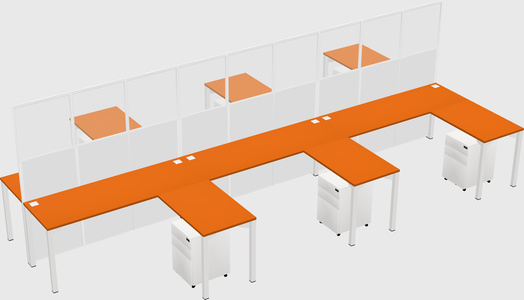 Shared l-shape cubicle