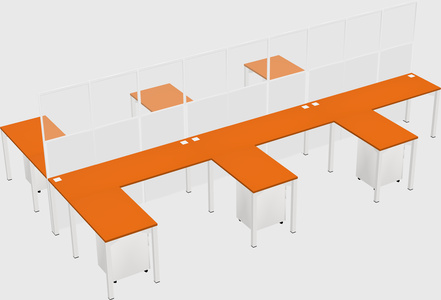 Shared l-shape cubicle