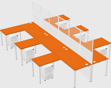 Shared l-shape cubicle