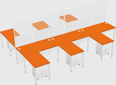 Shared l-shape cubicle