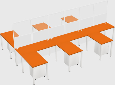 Shared l-shape cubicle
