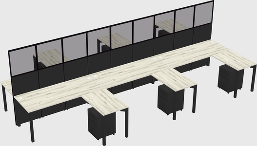 Shared l-shape cubicle