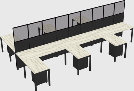 Shared l-shape cubicle