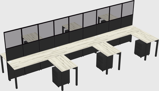 Shared l-shape cubicle